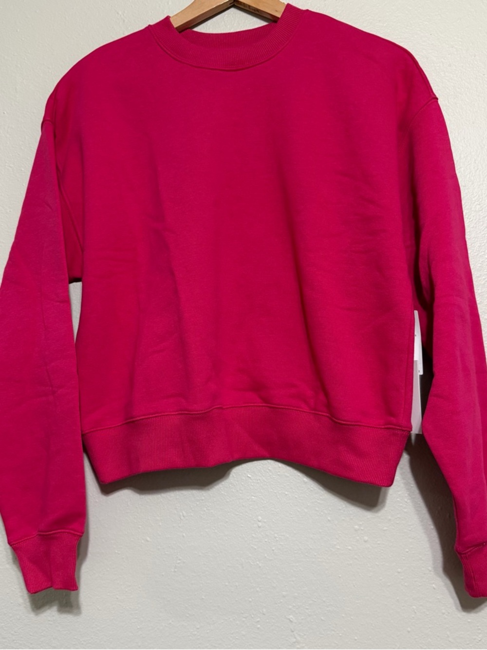 Good American Bright Pink Crewneck Sweatshirt
